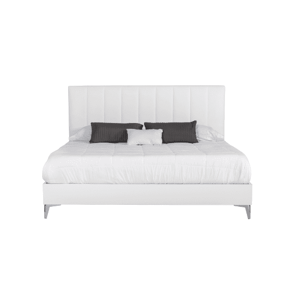 Italian Modern White Eco Leather Bed